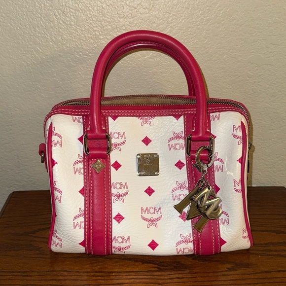 MCM Handbags - MCM Authentic mini pink white bag Boston